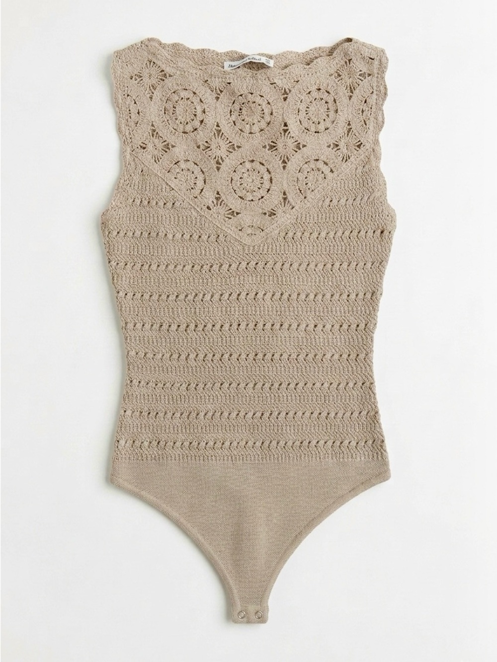 A&F Crochet Knit Bodysuit - Taupe